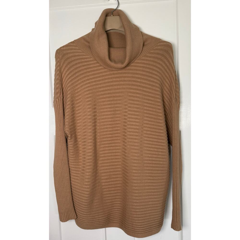 Chicos Zenergy Cowl Neck Shirt Brown Large/Chicos 2 Cotton Blend